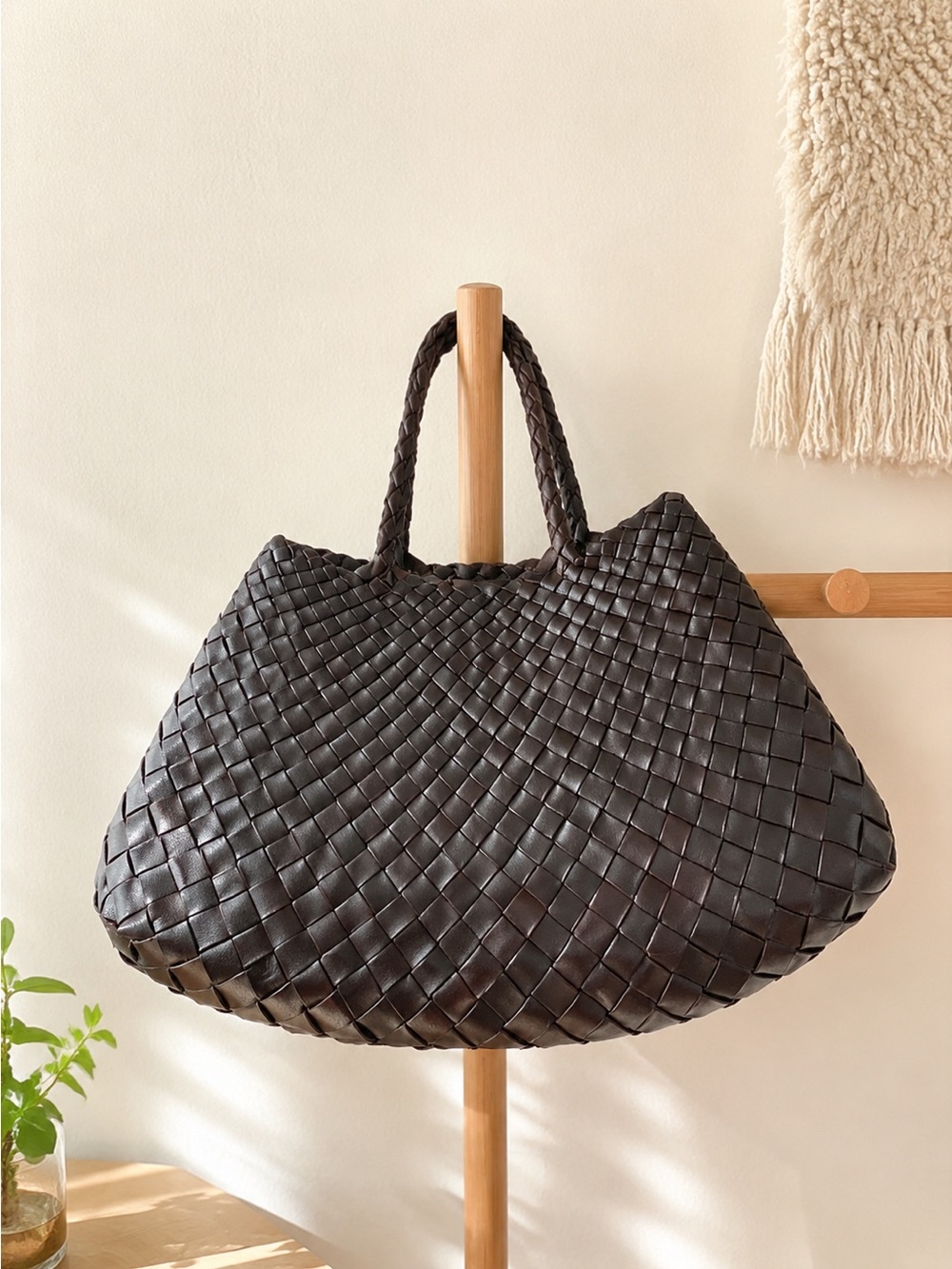 Dragon Diffusion Woven Crossbody Bag in Dark Brown